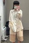AVIVA JIFEI XUE Ancient Constellation Embroidered Patchwork White Shirt S22-ELSS